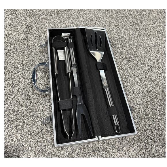 BBQ Grill Tools Set, Stainless Steel Utensils with Aluminum Case, Grilling Kit - Picture 2 of 5